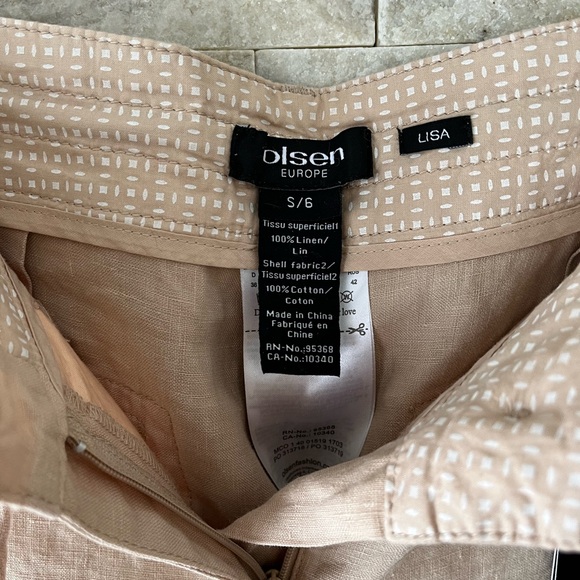 NWT☀️Olsen Pure Linen Natural Straight Leg Pant Trousers - Picture 3 of 10